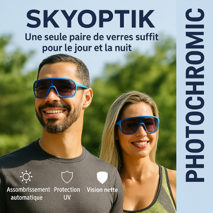 SCVCN Lunettes de Sport Photochromiques – UV400 | VTT, Route, Pêche, Running